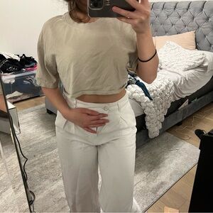 Beige Cropped Top